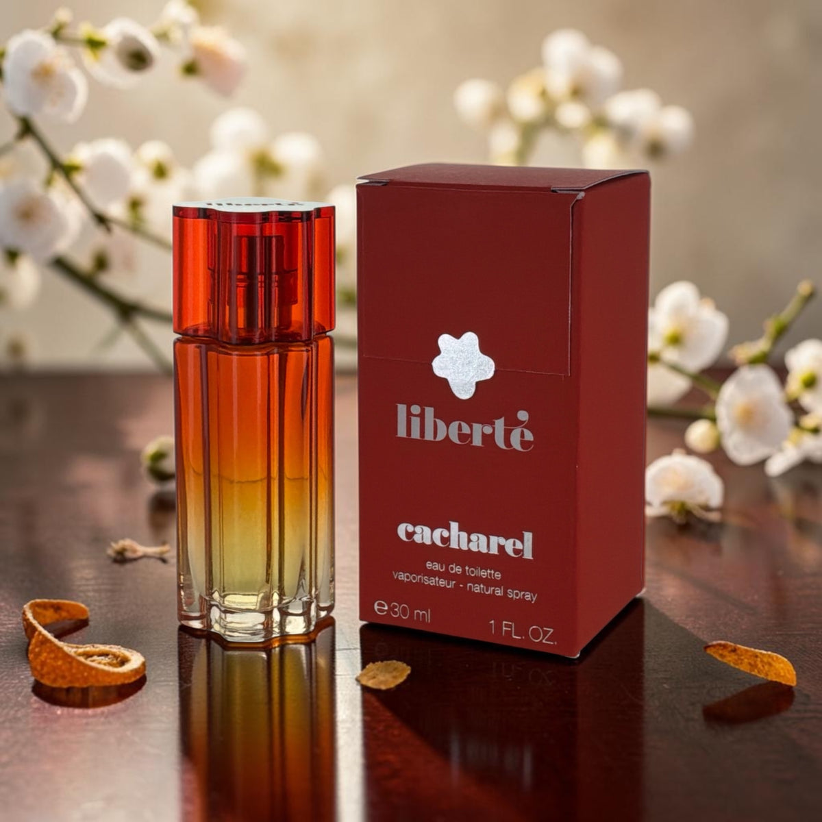 "Liberté perfume by Cacharel, discontinued 2007 orange bottle fragrance"