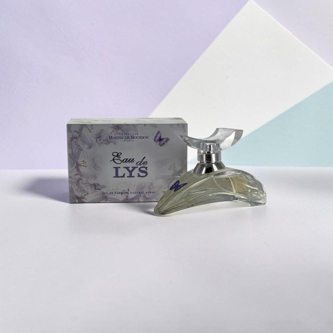 "Eau de Lys by Princesse Marina de Bourbon for women, floral perfume with apple and hyacinth"