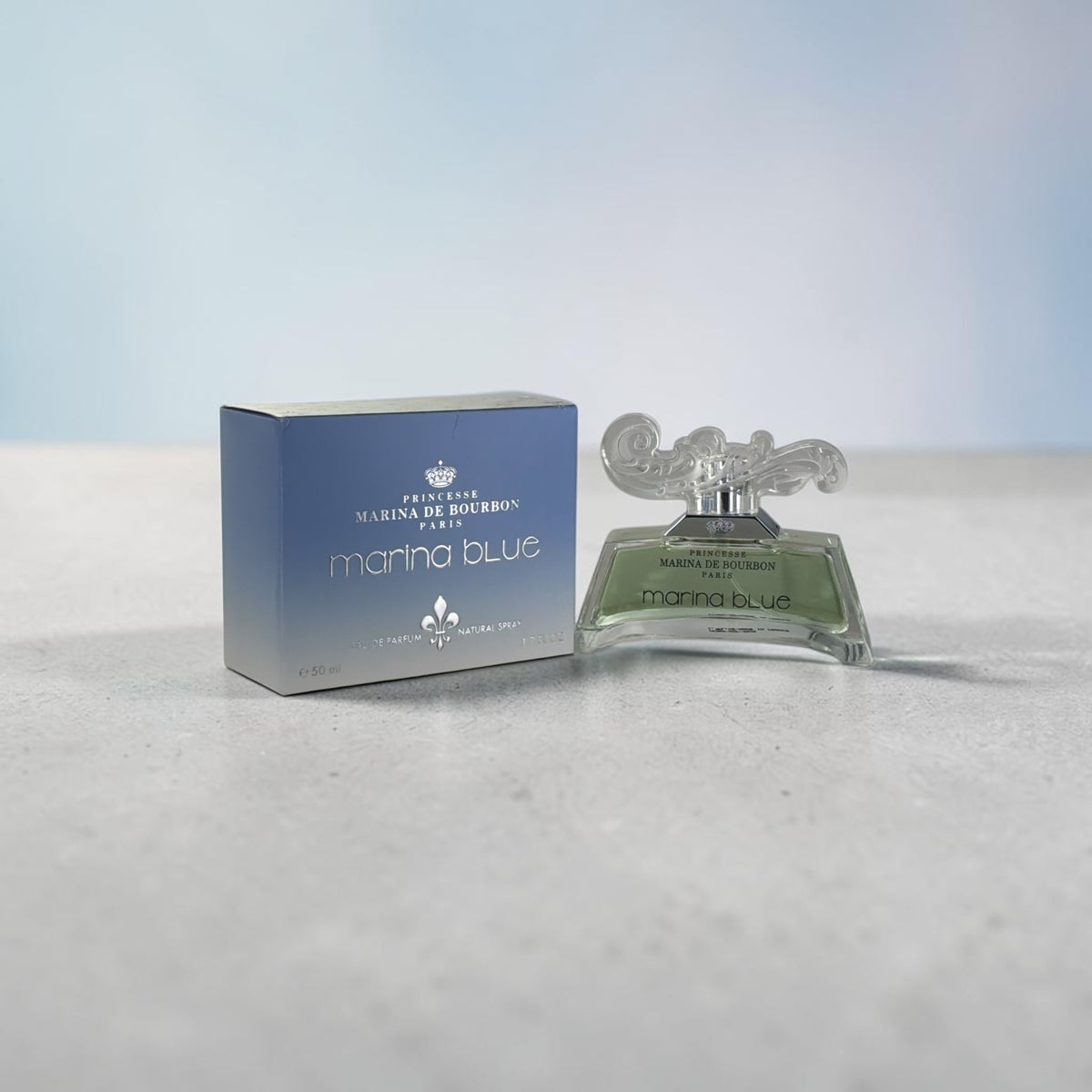 "Marina de Bourbon Marina Blue 1.7 oz eau de parfum bottle"