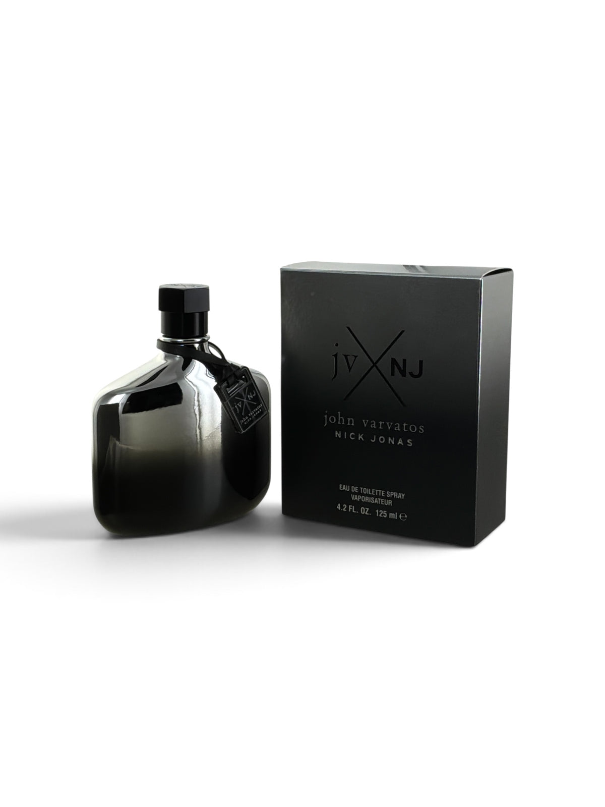"JV x NJ Silver by John Varvatos, citrus aromatic cologne with mineral and bergamot"