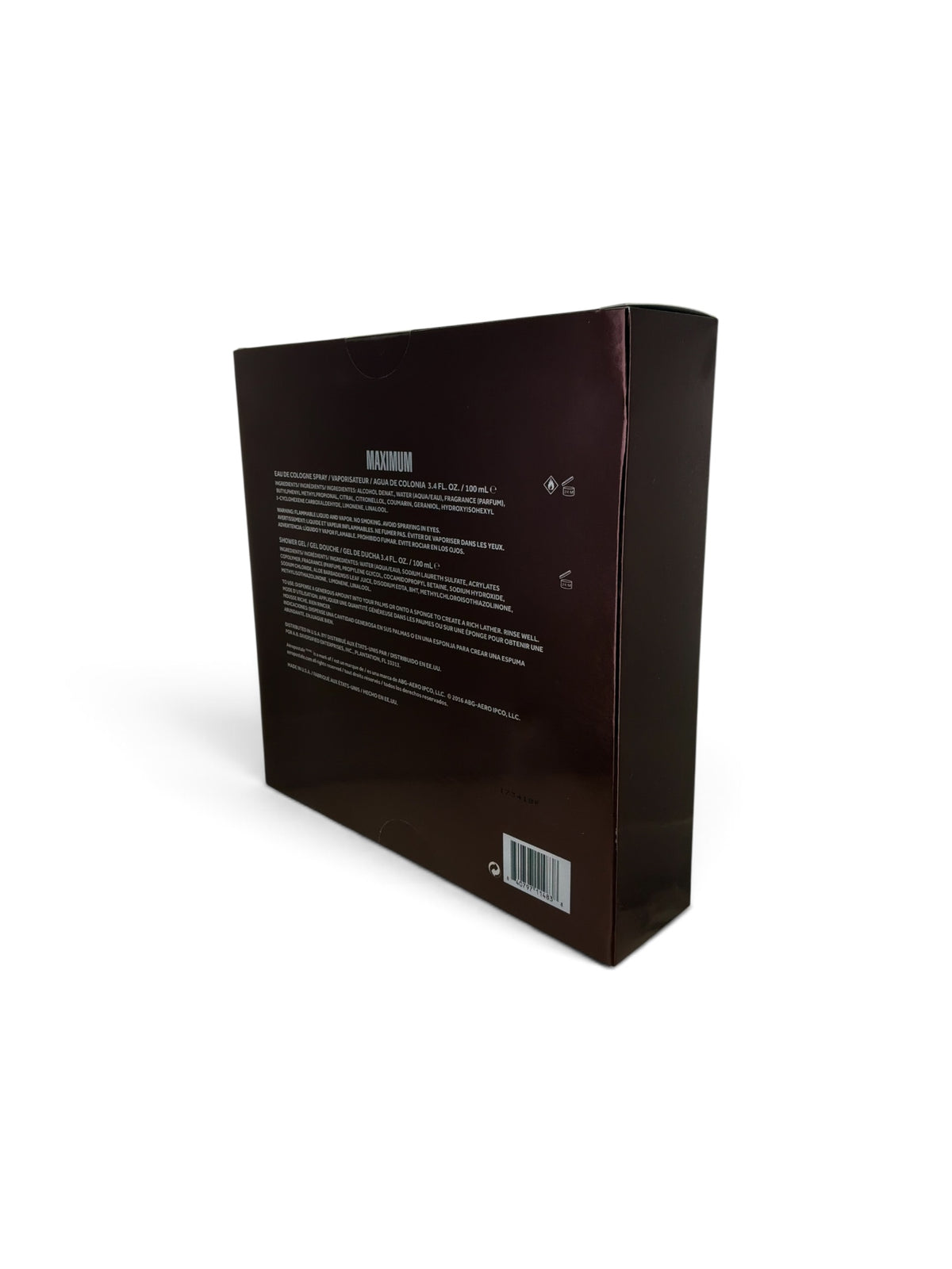 "Aeropostale Maximum men's gift set box, urban-classic cologne packaging"