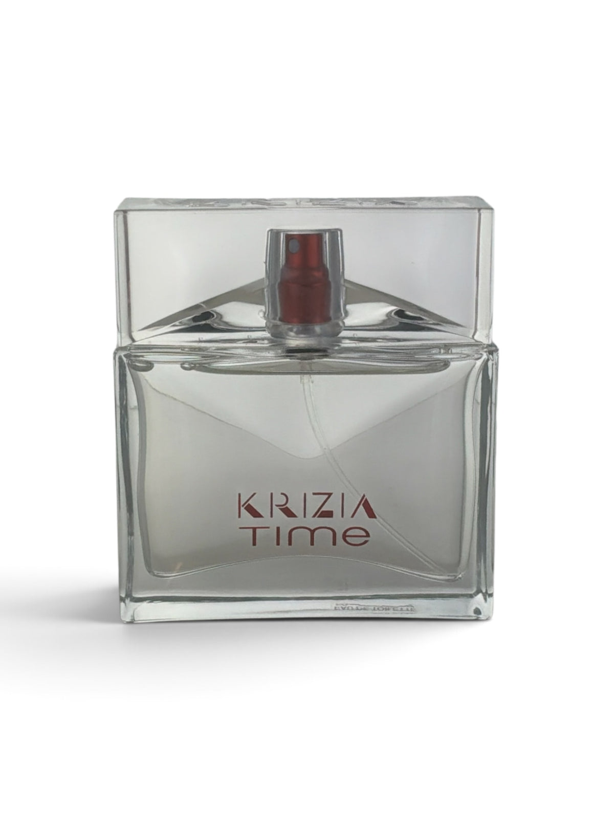 "Krizia Time 1.7 oz eau de toilette bottle, sleek minimalist Italian design"