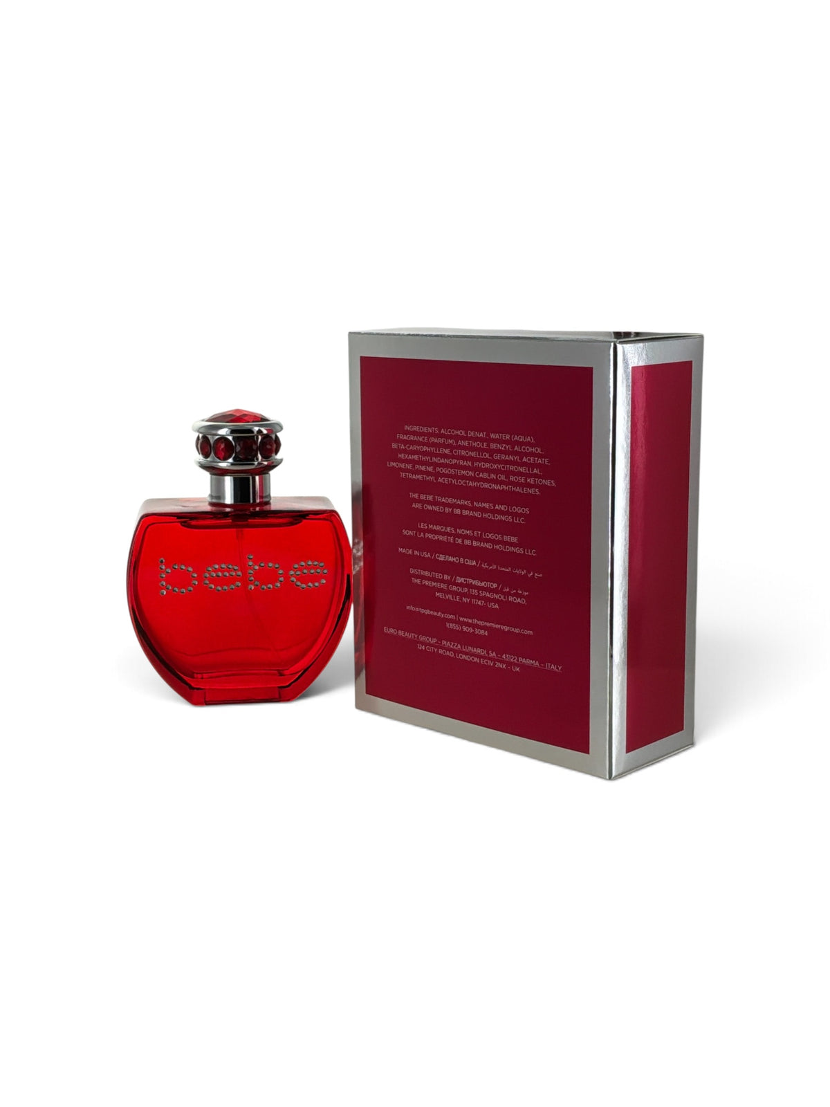 "Bebe Satin women's perfume box, affordable designer packaging"