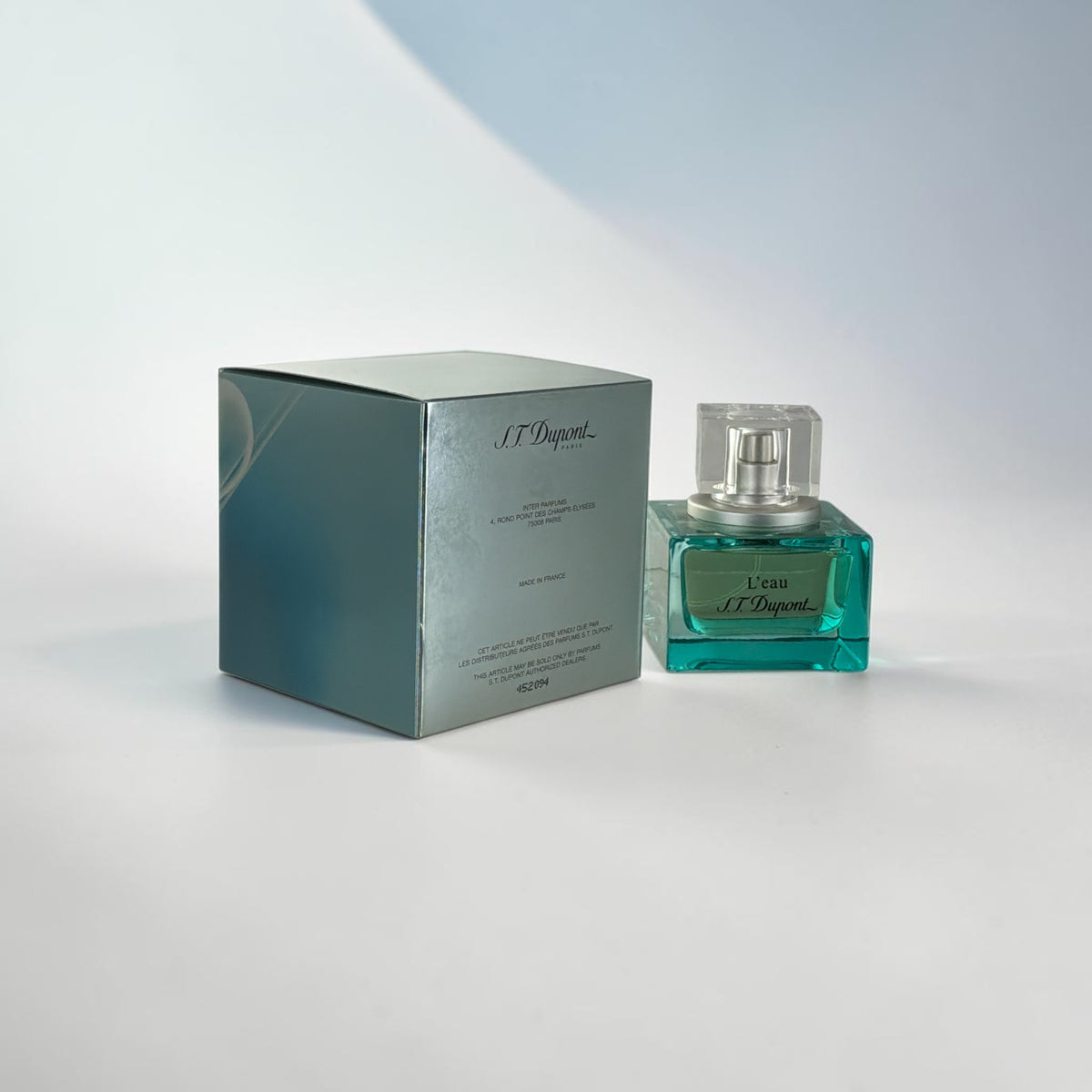 "S.T. Dupont Pour Homme men's cologne box, designer packaging"