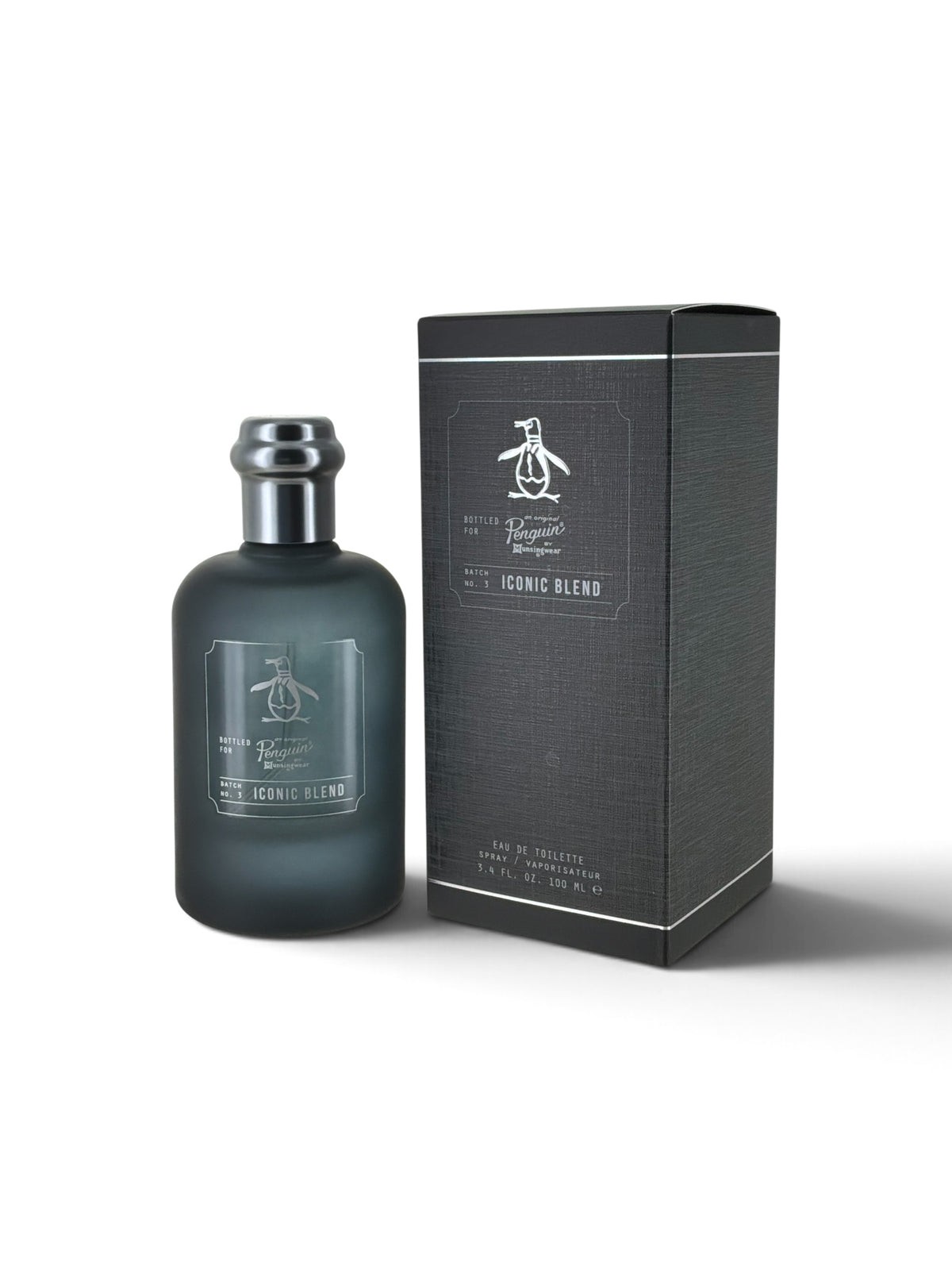 "Iconic Blend Original cologne by Penguin for men, 3.4 oz Eau de Toilette spray bottle with box"
