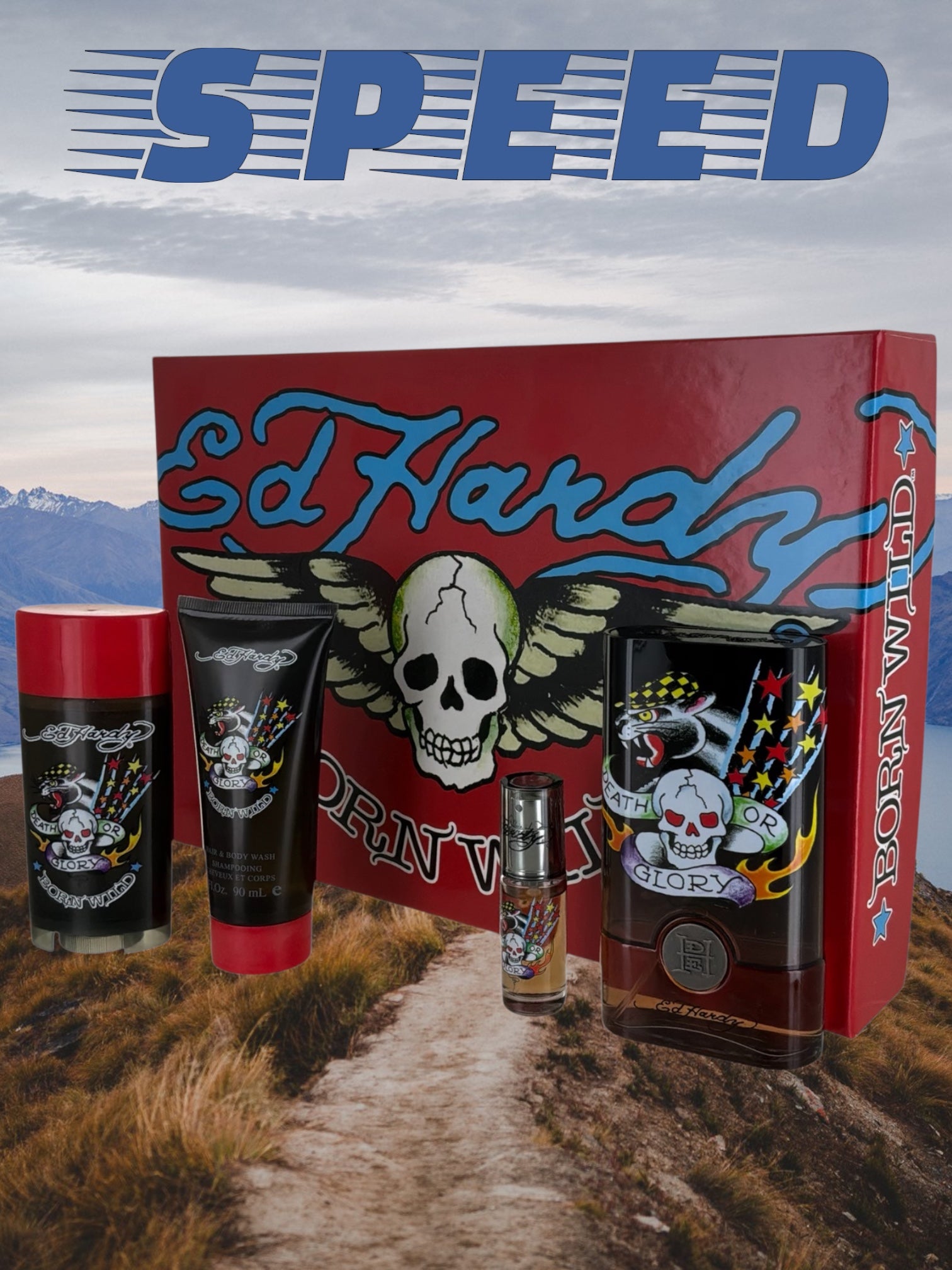 ED HARDY BORN WILD GIFT SET BY CHRISTIAN AUDIGIER FOR MEN