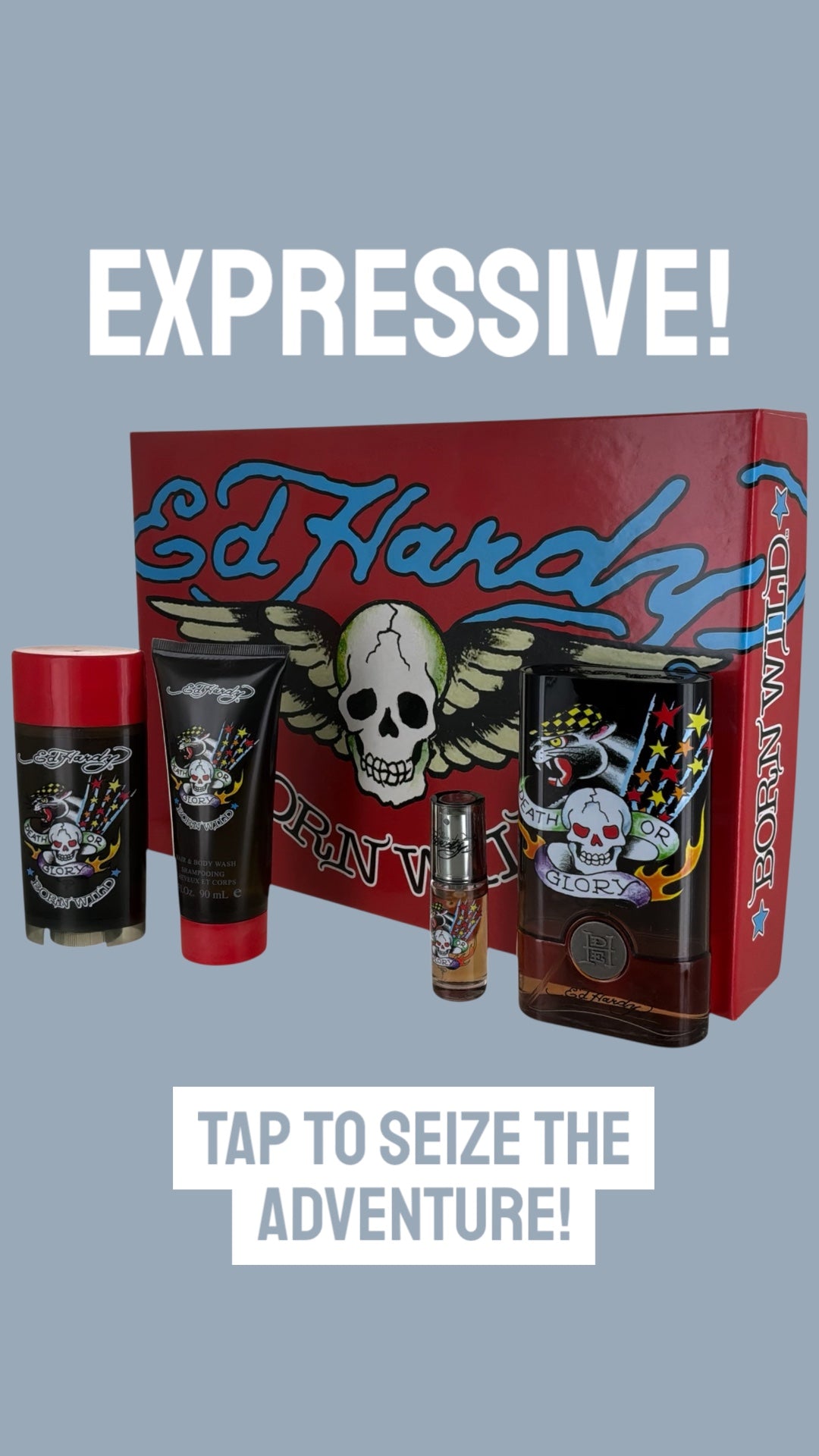 ED HARDY BORN WILD GIFT SET BY CHRISTIAN AUDIGIER FOR MEN