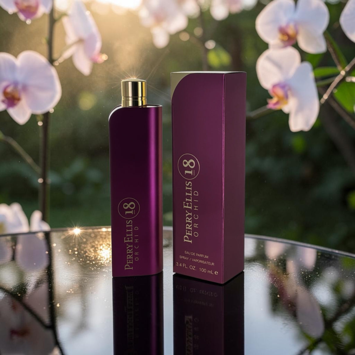 18 Orchid by Perry Ellis for women, amber floral perfume with dewberry and vanilla
