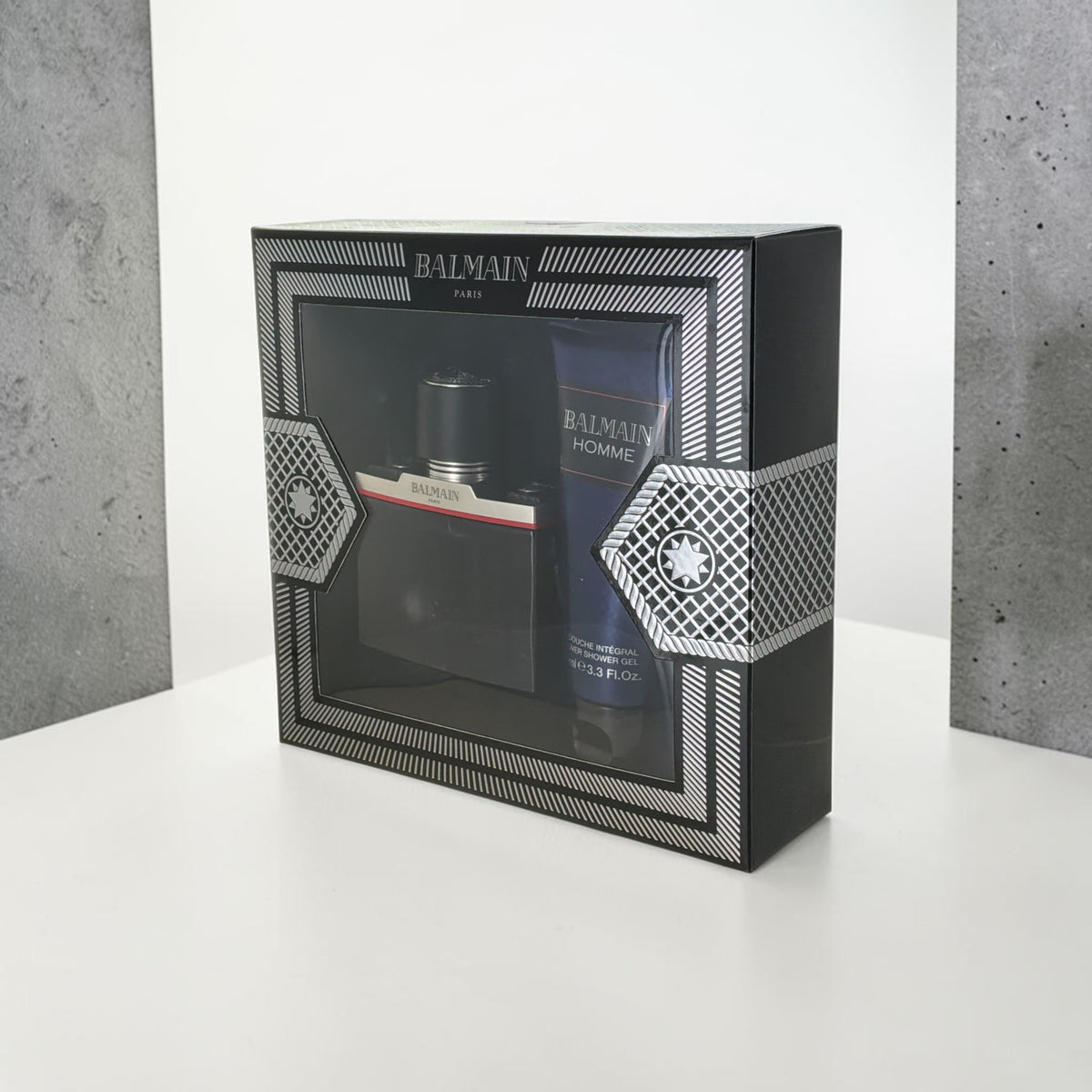 "Balmain Homme men's cologne box and bottle packaging"