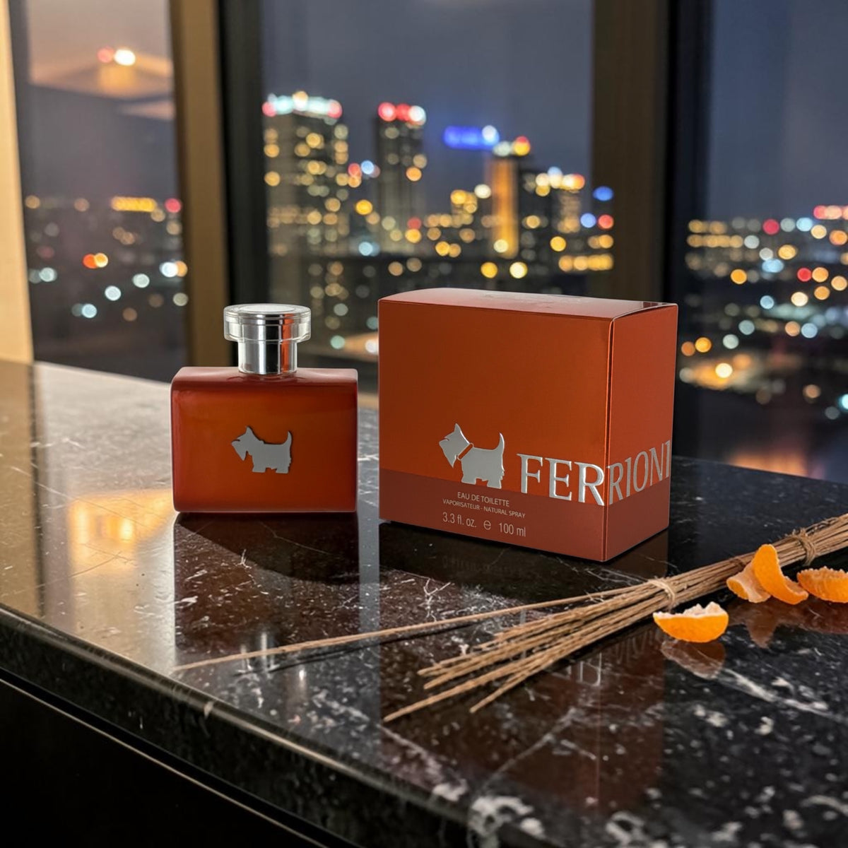 "Terrier Orange Ferrioni hard to find niche cologne, citrus notes for men"