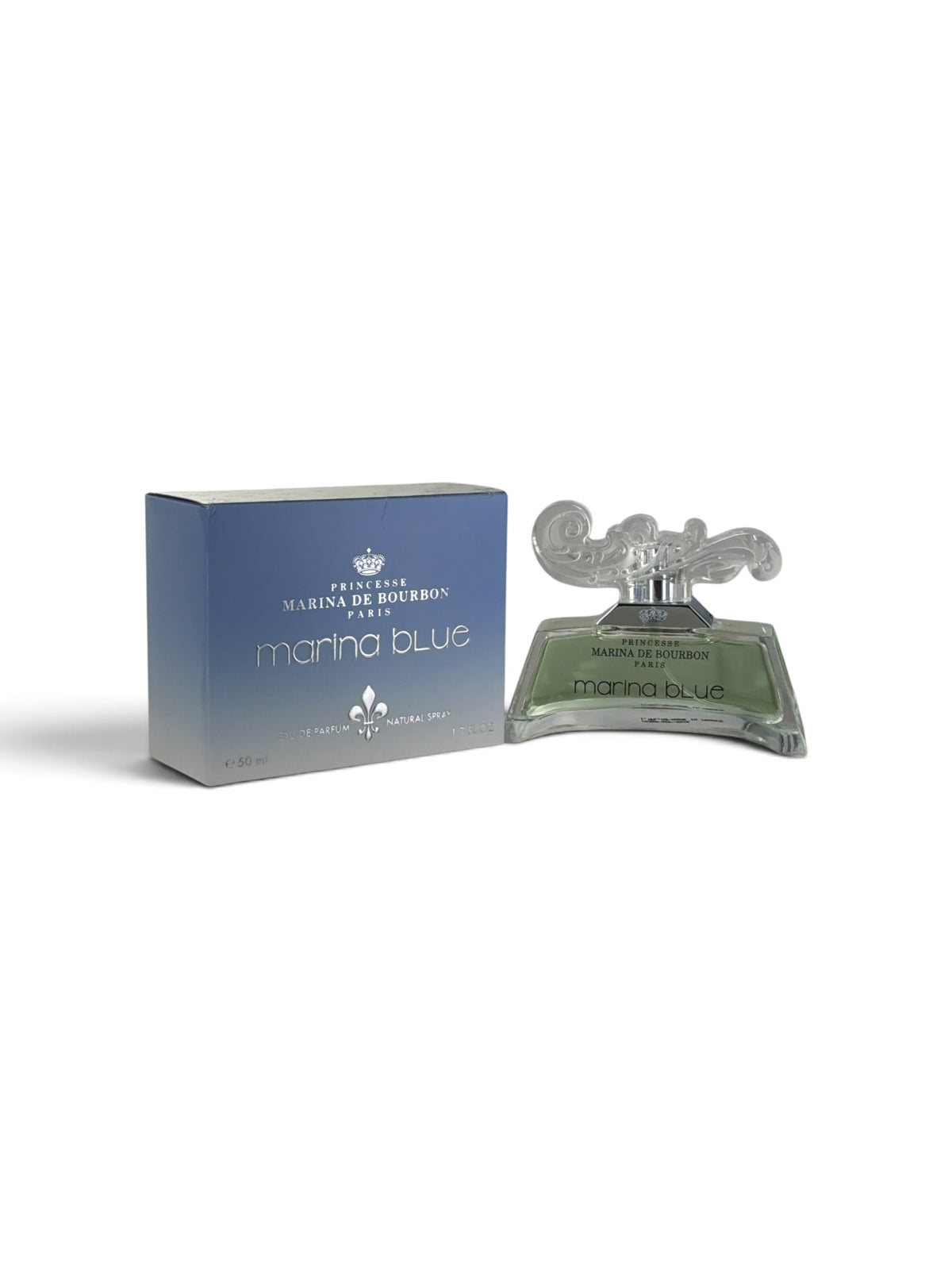 "Marina Blue by Princesse Marina de Bourbon for women, floral fruity perfume with apple and pear"