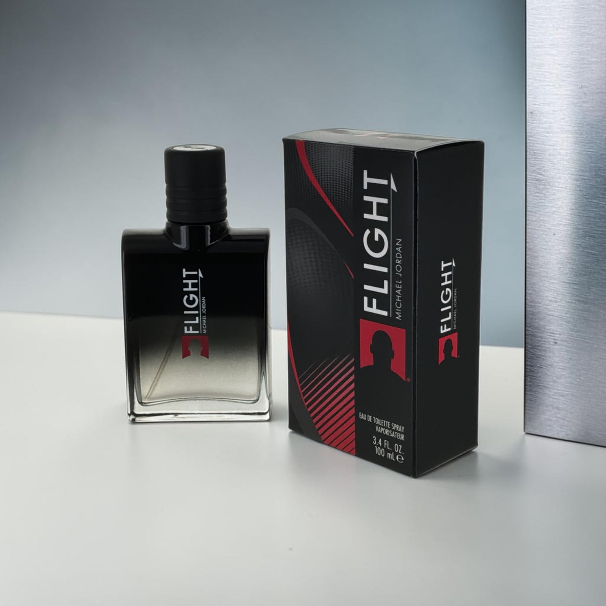 "Michael Jordan Flight 3.4 oz eau de toilette bottle, Air Jordan inspired design"