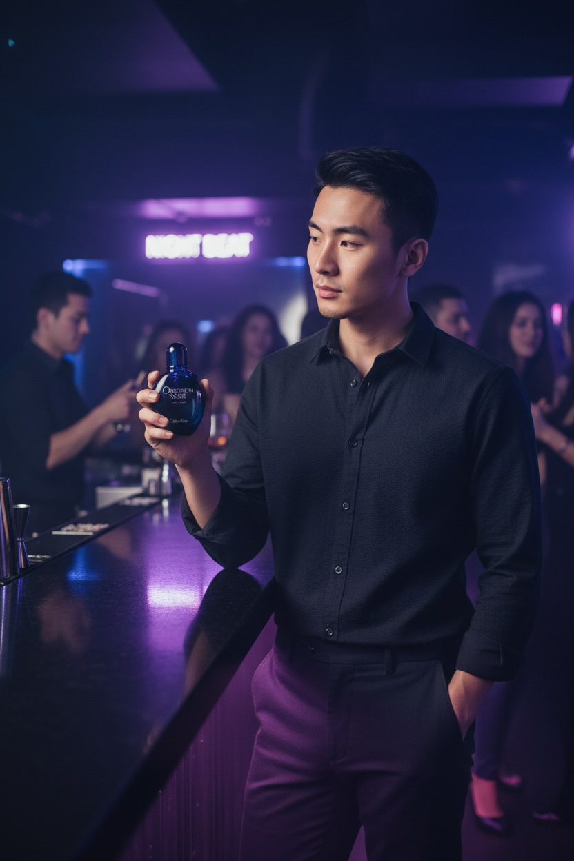"Obsession Night Calvin Klein affordable Black Orchid dupe, musk patchouli notes for men"