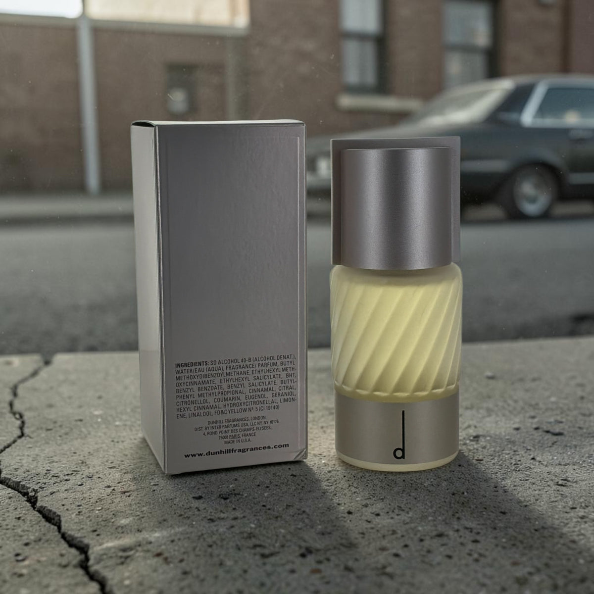"D by Dunhill cologne, sophisticated office-friendly scent with jasmine and sandalwood"