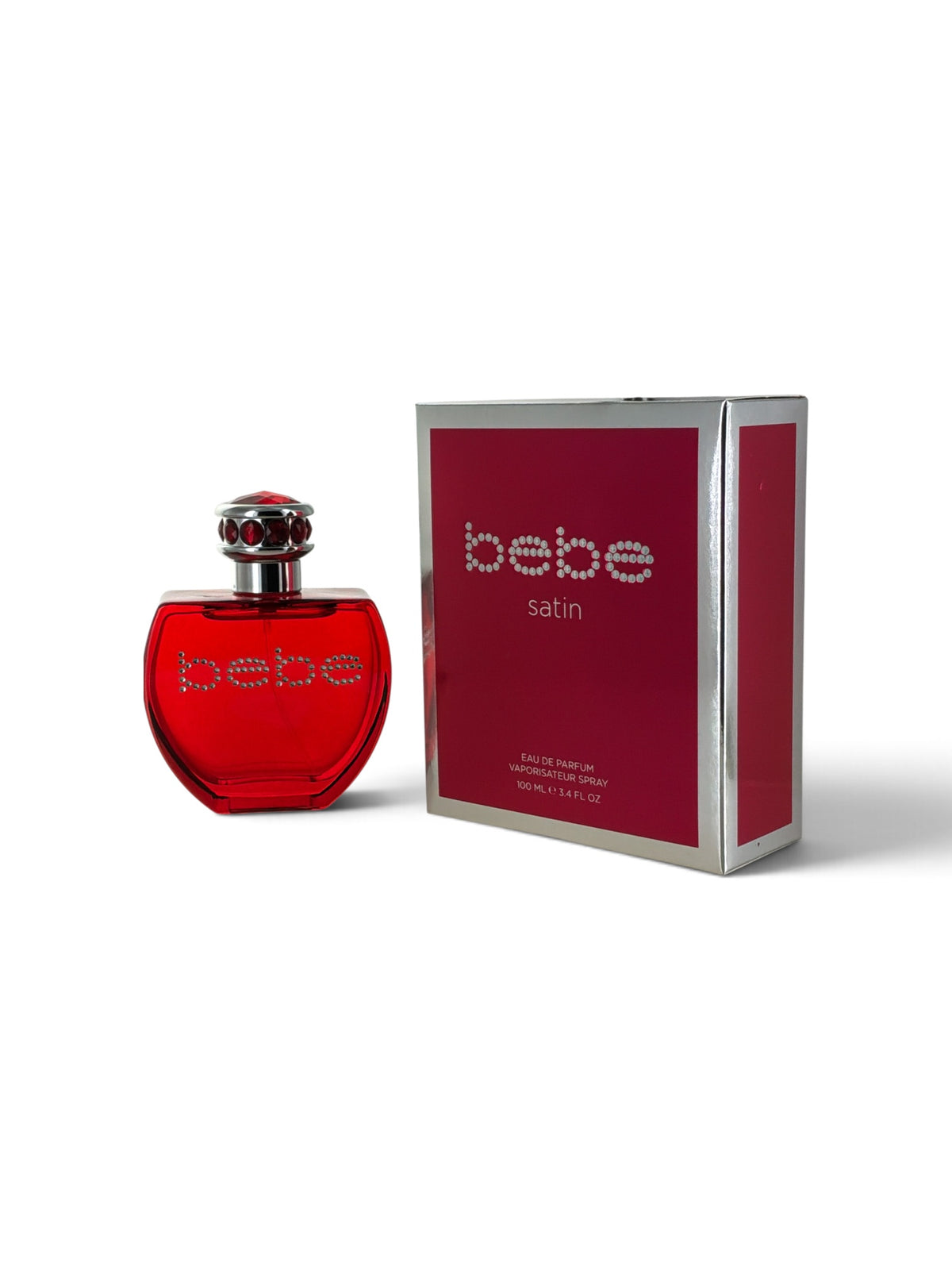 "Satin by Bebe for women, floral fruity perfume with strawberry and jasmine"