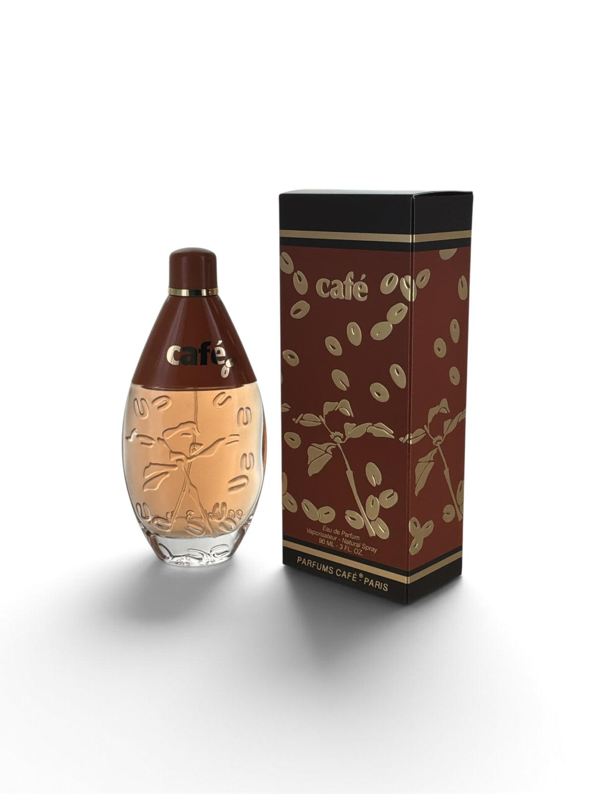 "Cafe Cafe by Cofinluxe for women, warm amber fragrance with rose and patchouli"