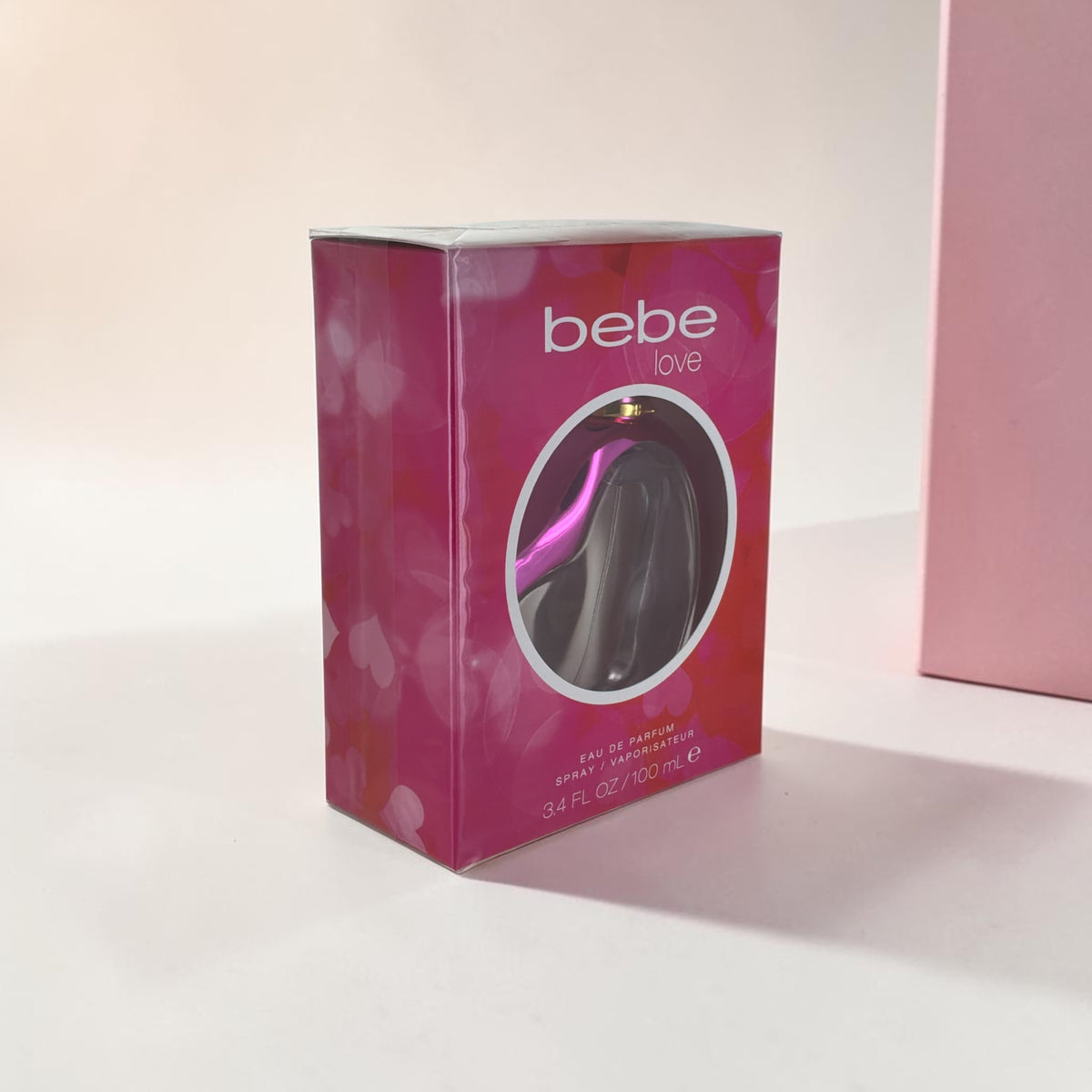 Bebe Love 3.4 oz eau de parfum bottle for women"