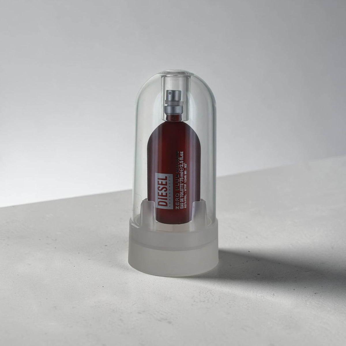 "Diesel Zero Plus Masculine 2.5 oz EDT spray bottle for men"