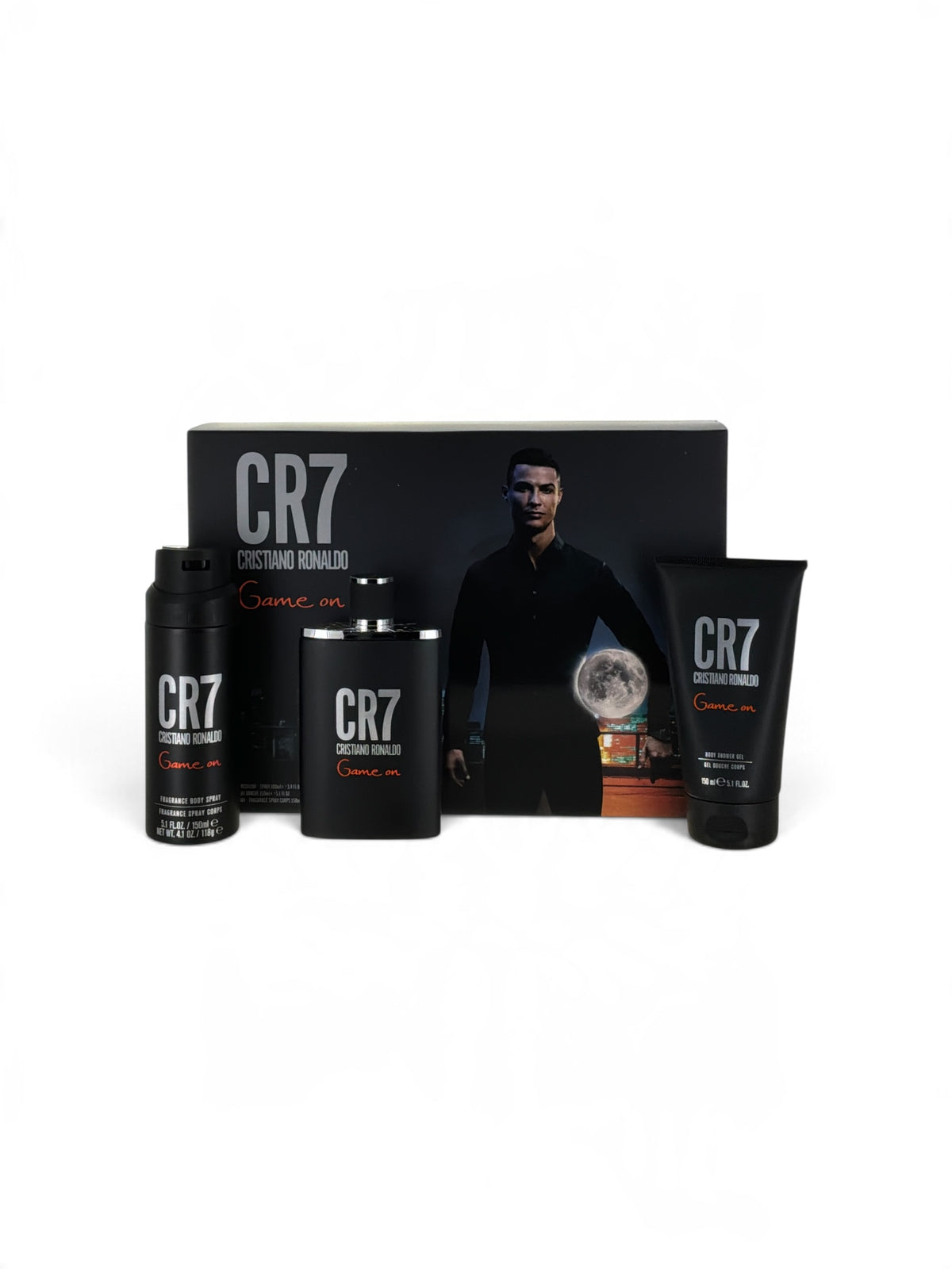 "CR7 Game On Gift Set by Cristiano Ronaldo for men, aromatic woody cologne"
